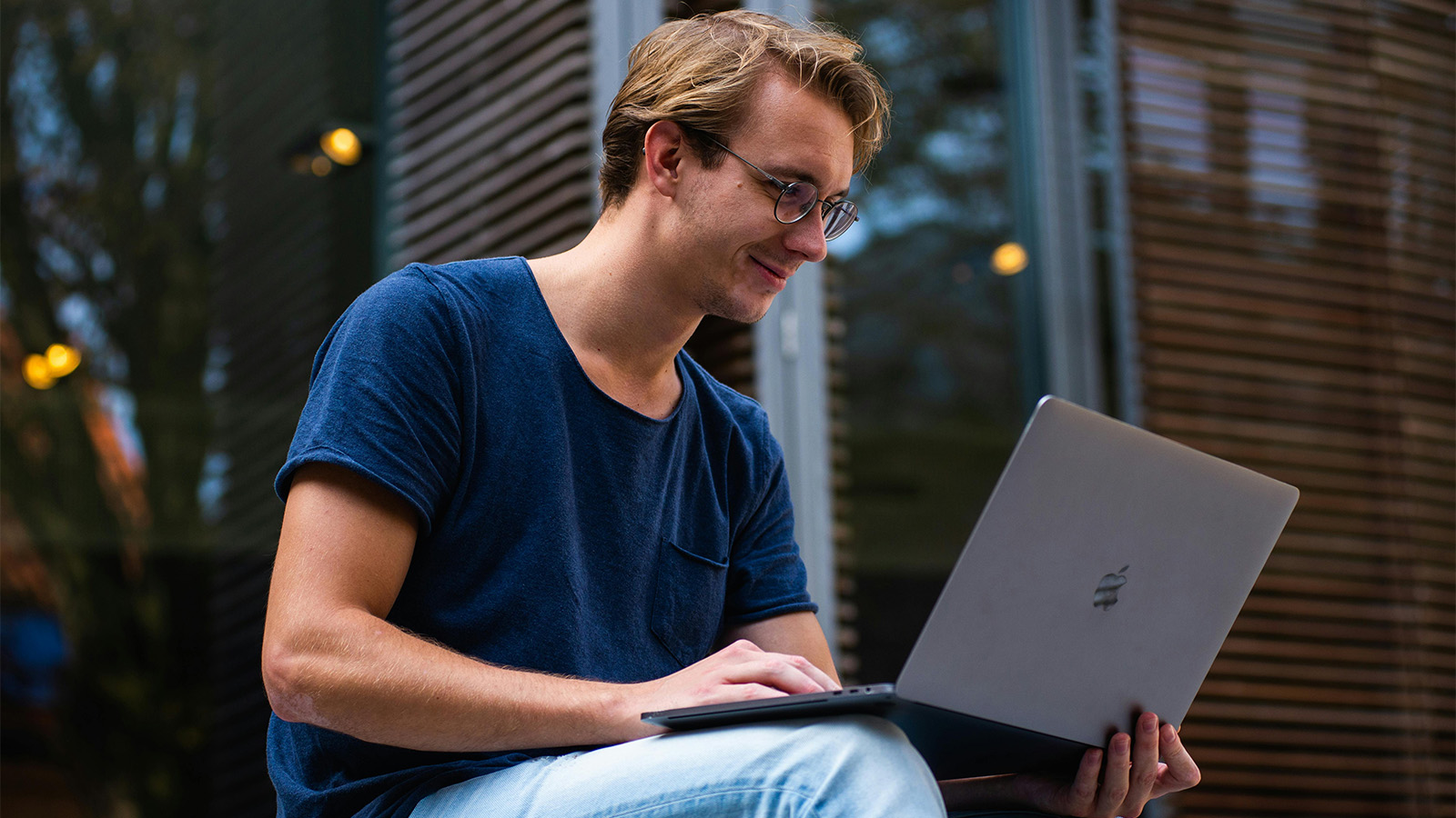 Professional man using a laptop