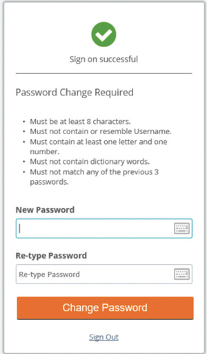 SecureIT Change Password screen