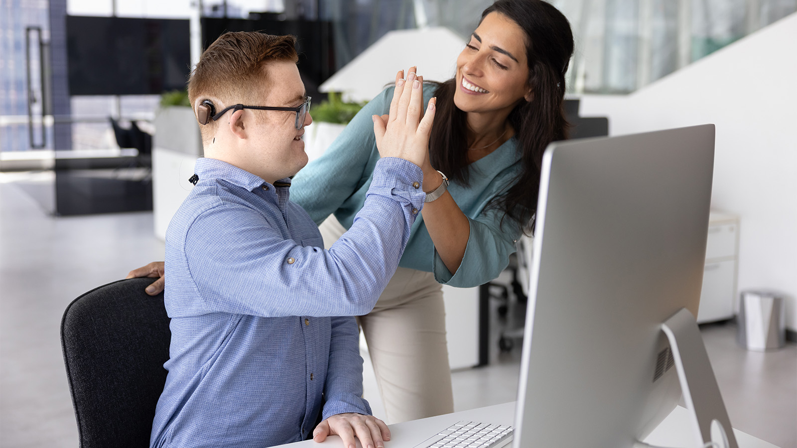Disabled person and caregiver